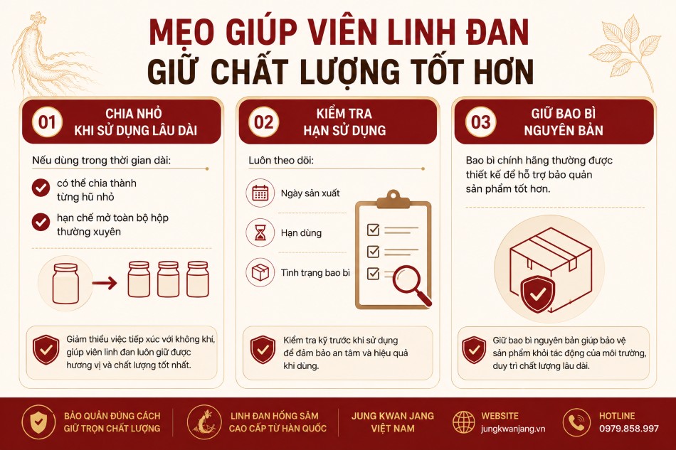 Mẹo Giúp Viên Linh Đan Giữ Chất Lượng Tốt Hơn