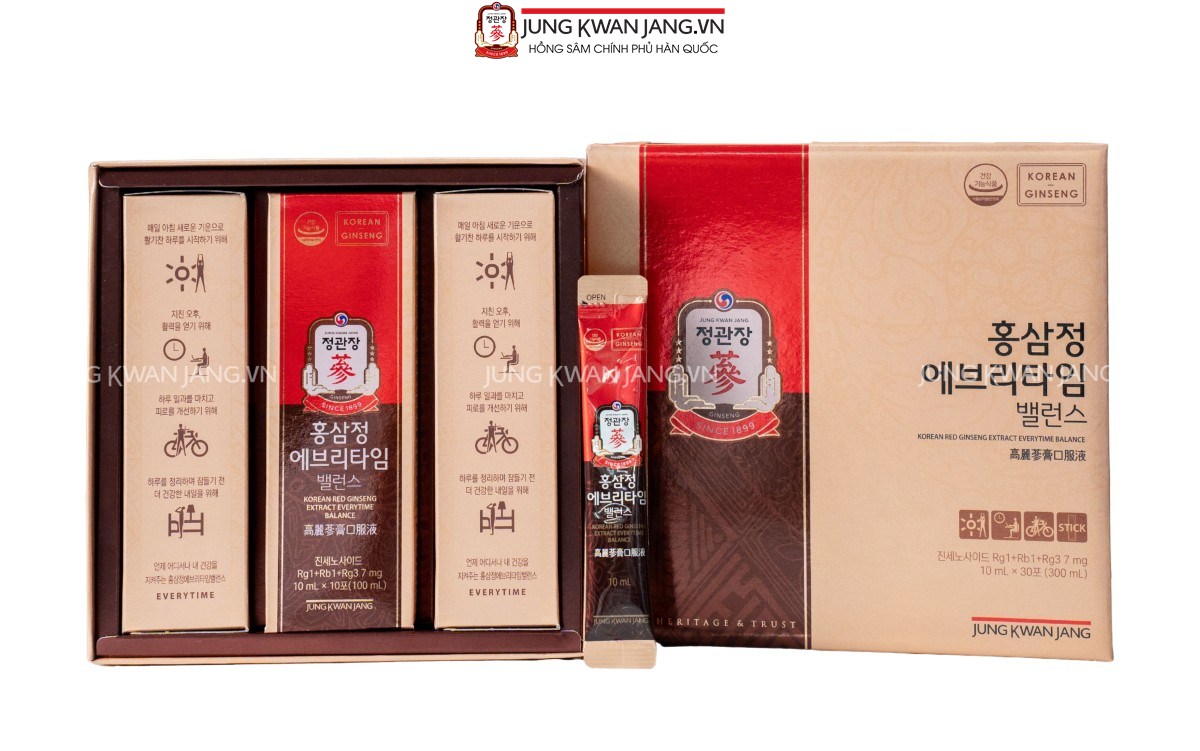 Hình Ảnh Tinh Chất Nước Hồng Sâm Jung Kwan Jang Everytime Balance 10ml x 30 Gói
