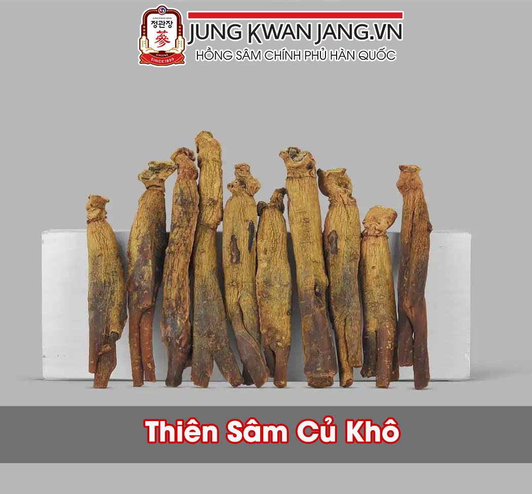 Hình Ảnh Chi Tiết Thiên Sâm Củ Khô Chính Phủ KGC Jung Kwan Jang