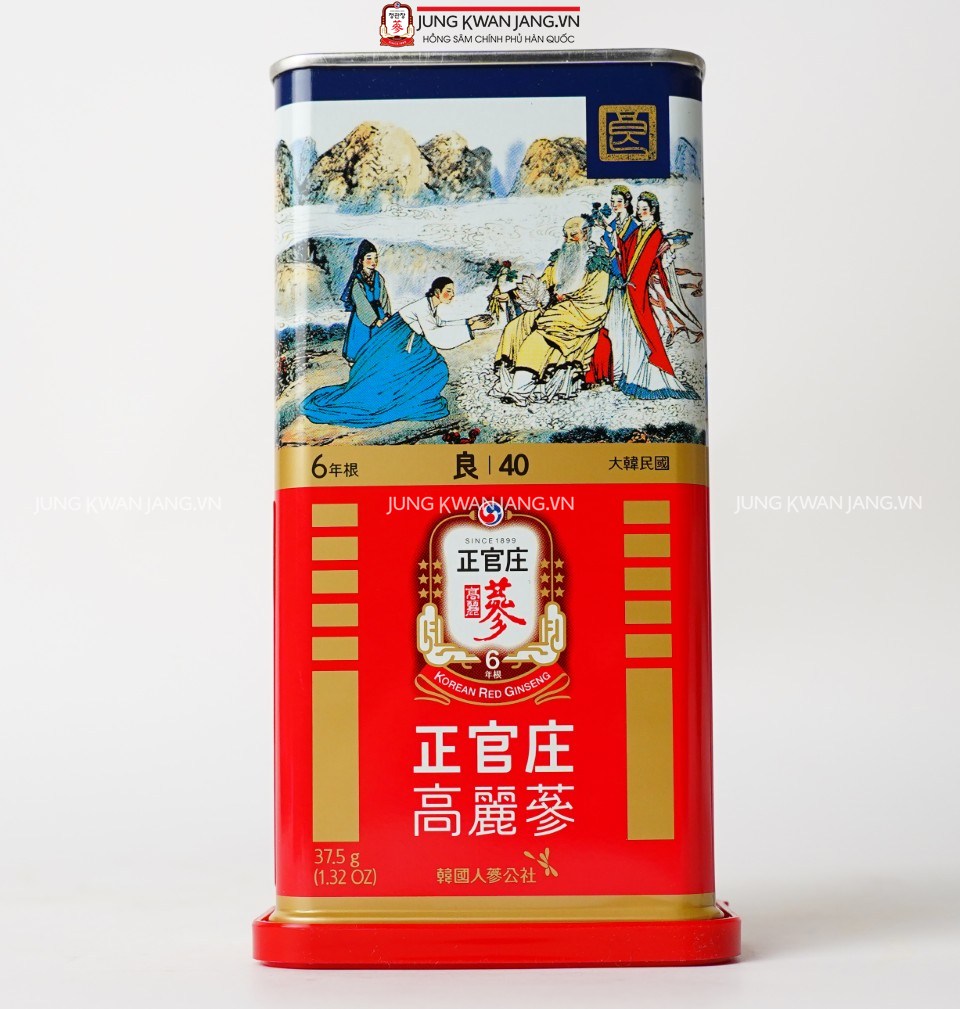 Hộp Hồng Sâm Củ Khô Jung Kwan Jang 37.5g Số 40, hồng sâm 6 năm tuổi Hàn Quốc