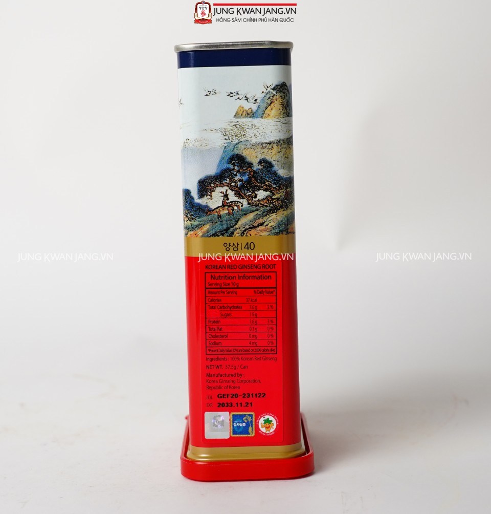 Sản phẩm Hồng Sâm Củ Khô Jung Kwan Jang 37.5g, chăm sóc cơ thể tự nhiên