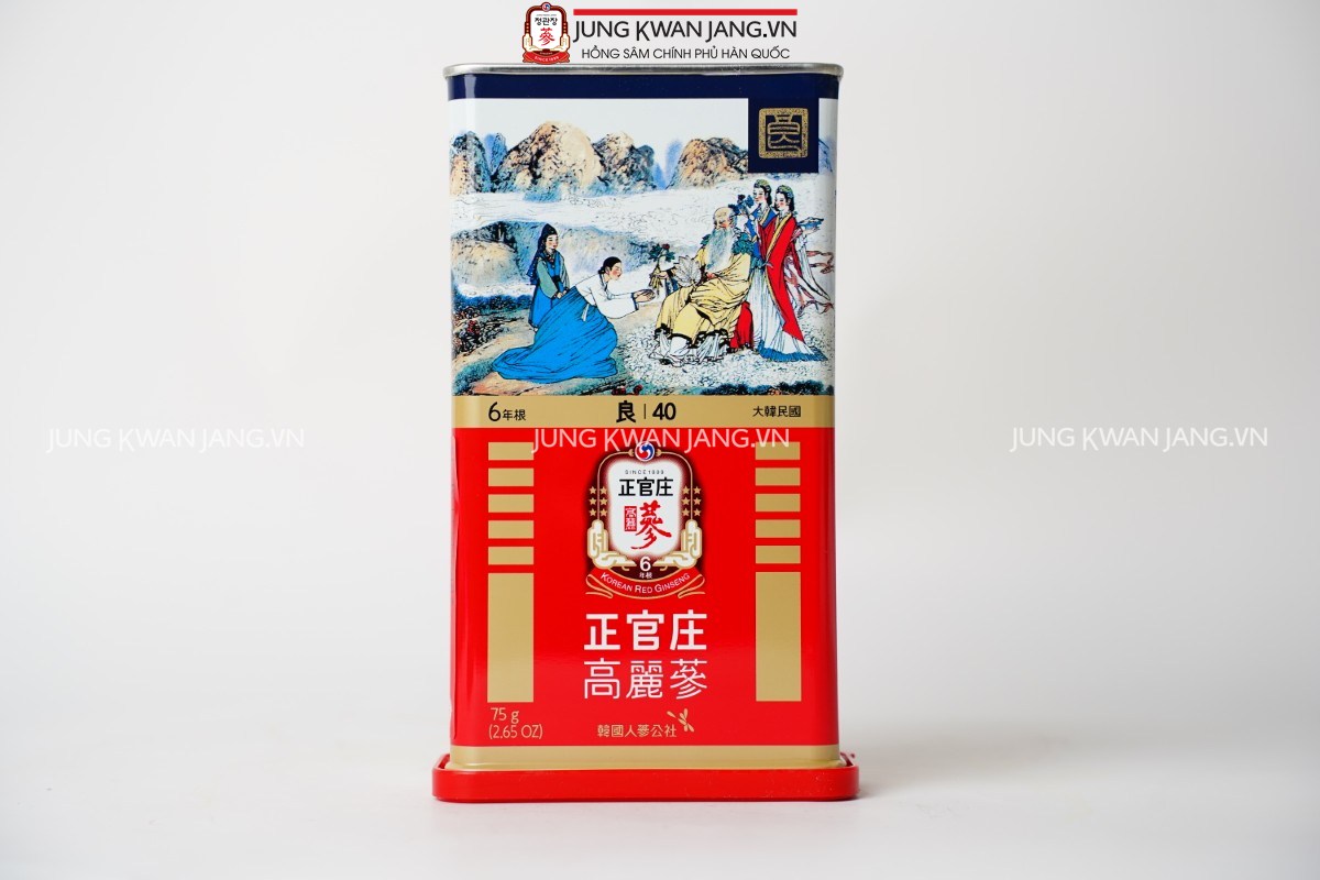 Hộp Hồng Sâm Củ Khô Jung Kwan Jang 75g Số 40, hồng sâm 6 năm tuổi Hàn Quốc