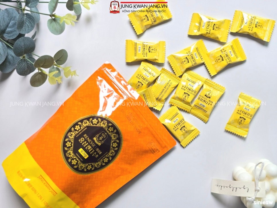 Kẹo Hồng Sâm Không Đường Jung Kwan Jang 120g – món quà ý nghĩa từ hồng sâm chính hãng
