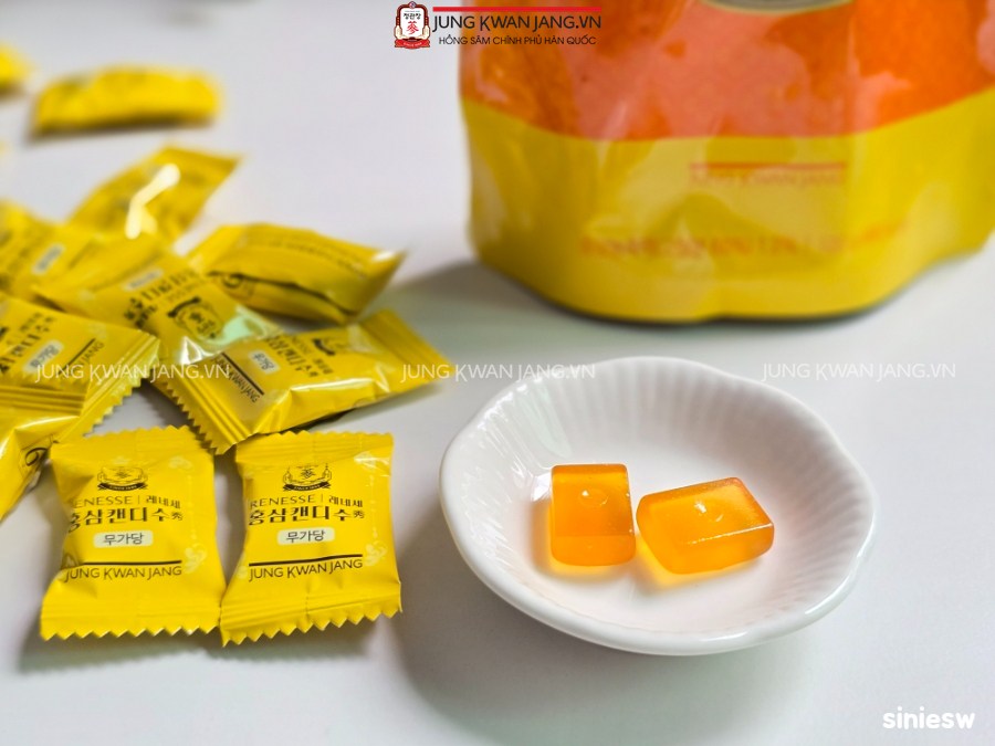 Hình ảnh Kẹo Hồng Sâm Không Đường Jung Kwan Jang 120g – phù hợp cho mọi lứa tuổi