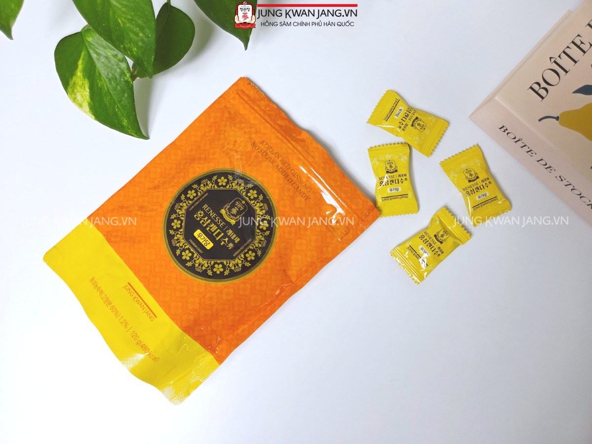 Hộp Kẹo Hồng Sâm Không Đường Jung Kwan Jang 240g – tốt cho sức khỏe và tăng sức đề kháng