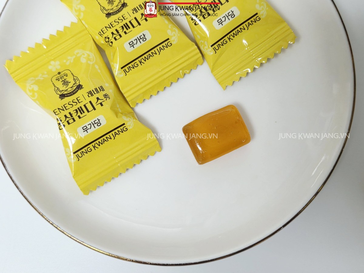 Kẹo Hồng Sâm Không Đường Jung Kwan Jang 240g – giúp bồi bổ cơ thể và tăng năng lượng