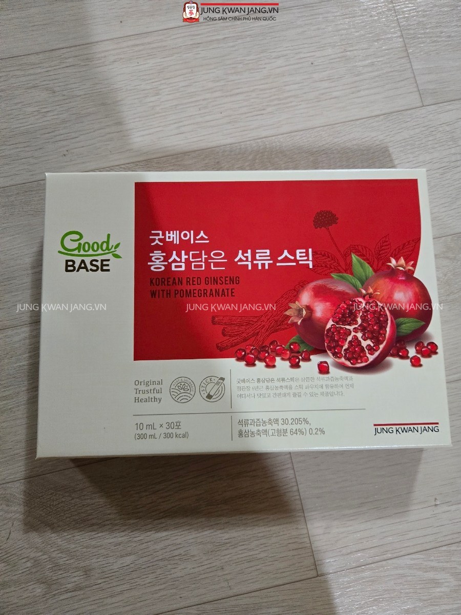 Nước Hồng Sâm Jung Kwan Jang Goodbase Lựu Đỏ 10ml x 30 gói chính hãng