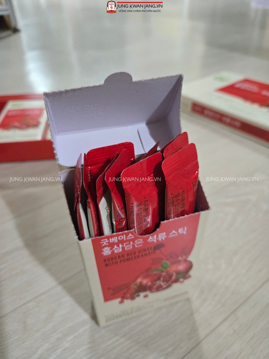 Hộp Nước Hồng Sâm Goodbase Lựu Đỏ 10ml x 30 gói bồi bổ cơ thể