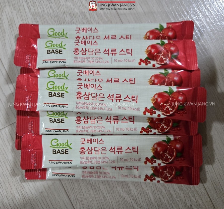Nước Hồng Sâm Jung Kwan Jang Goodbase Lựu Đỏ dạng gói tiện dụng