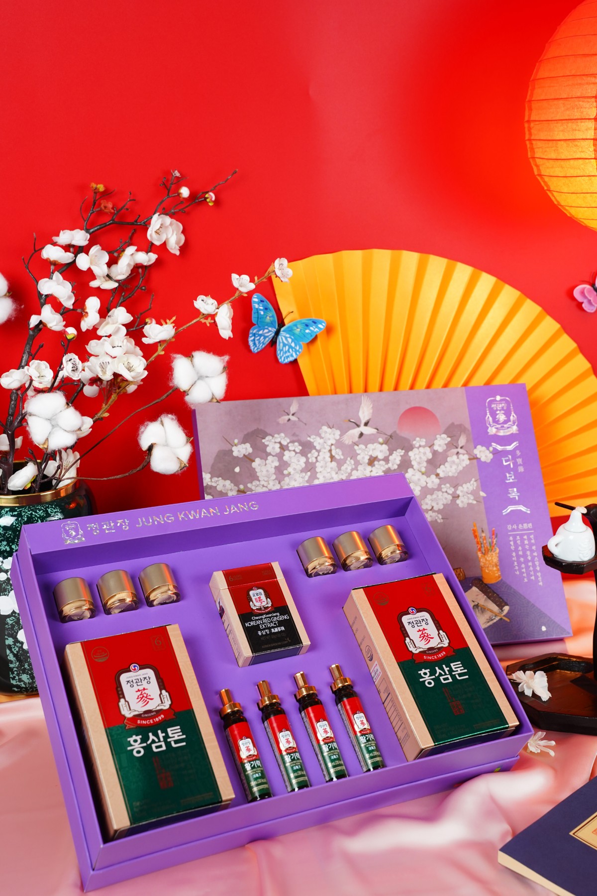 Hộp quà hồng sâm Jung Kwan Jang Giao Long Vân Vũ tinh tế, lựa chọn hoàn hảo cho dịp Tết đoàn viên và tri ân.
