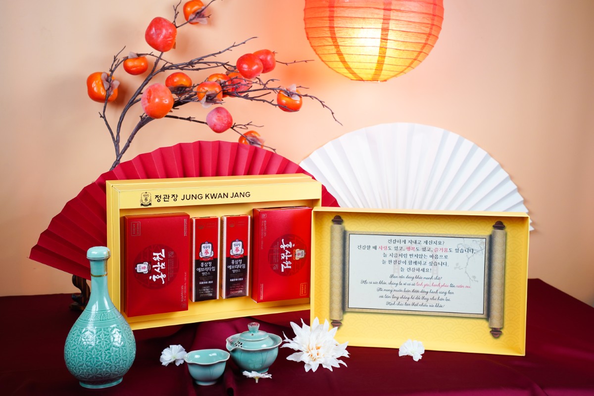 Hộp quà hồng sâm Jung Kwan Jang Lộc Thịnh Gia Khang tinh tế, lựa chọn hoàn hảo cho dịp Tết đoàn viên và tri ân.