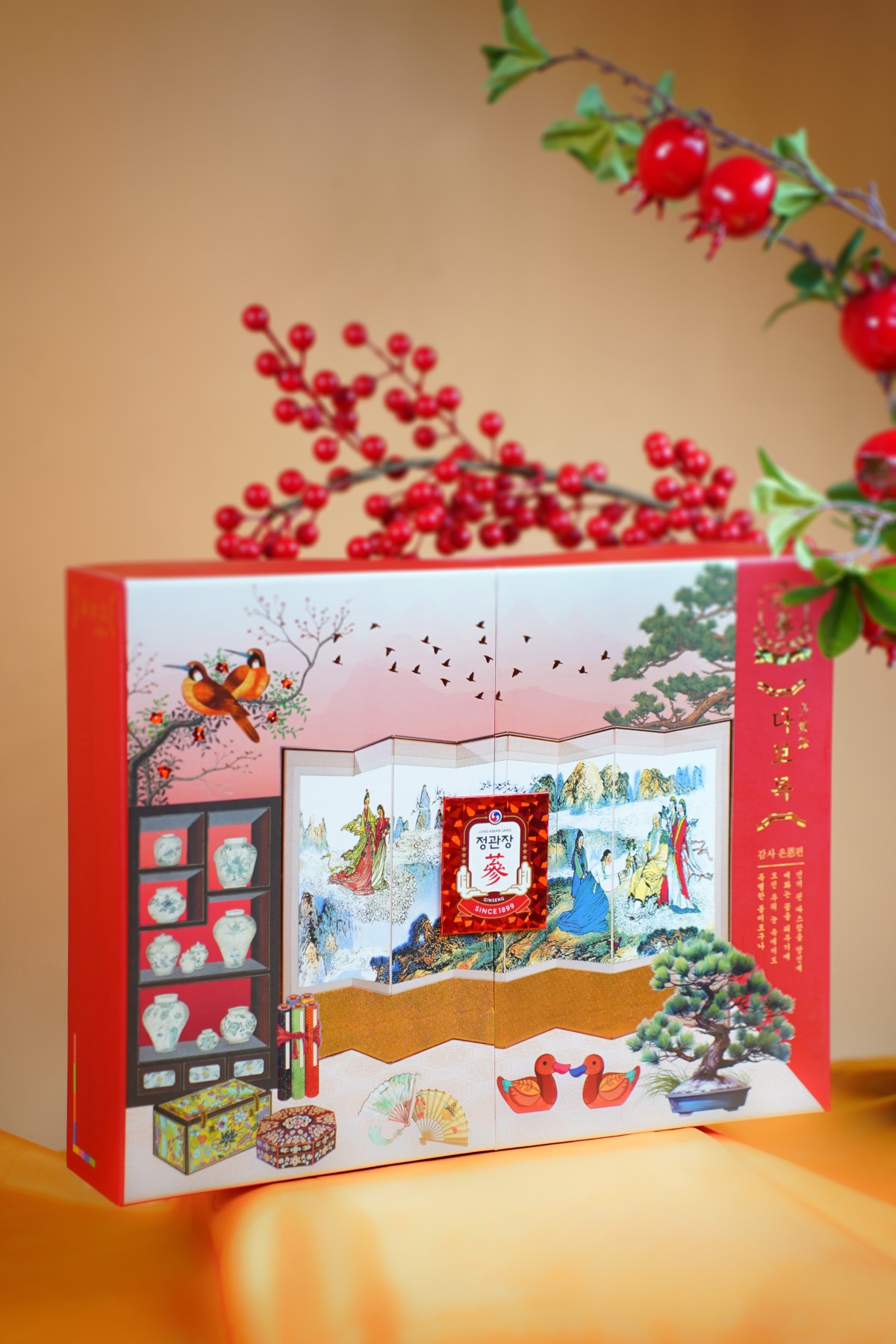 Hộp Quà Tết Hồng Sâm Chính Phủ Jung Kwan Jang Vạn Sự Hanh Thông – quà biếu cao cấp, gửi gắm lời chúc may mắn và thành công.