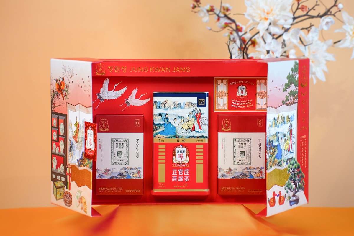 Hộp quà hồng sâm Vạn Sự Hanh Thông Jung Kwan Jang – thiết kế sang trọng, lựa chọn ý nghĩa cho dịp Tết sum vầy.